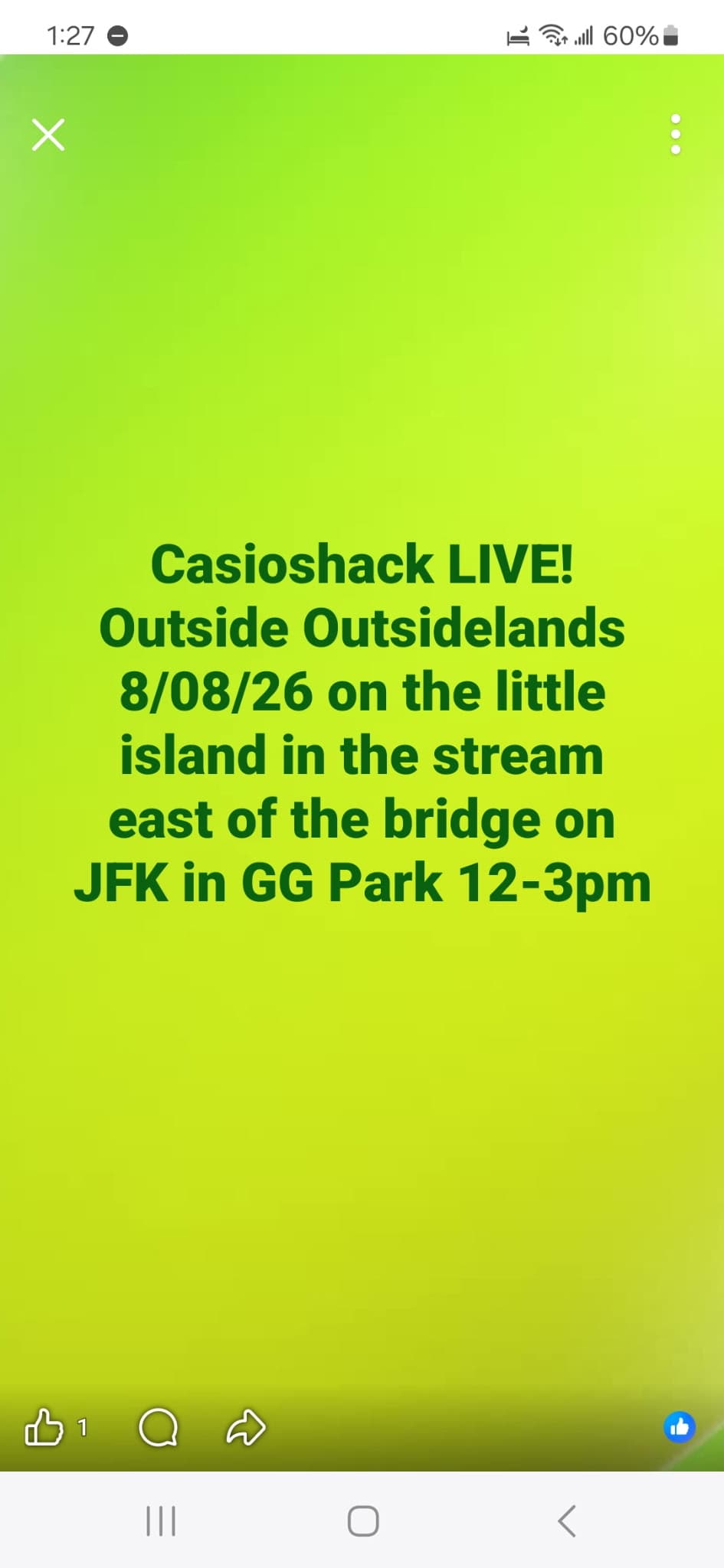 Casioshack Island at Golden Gate Park, August 8, 2026