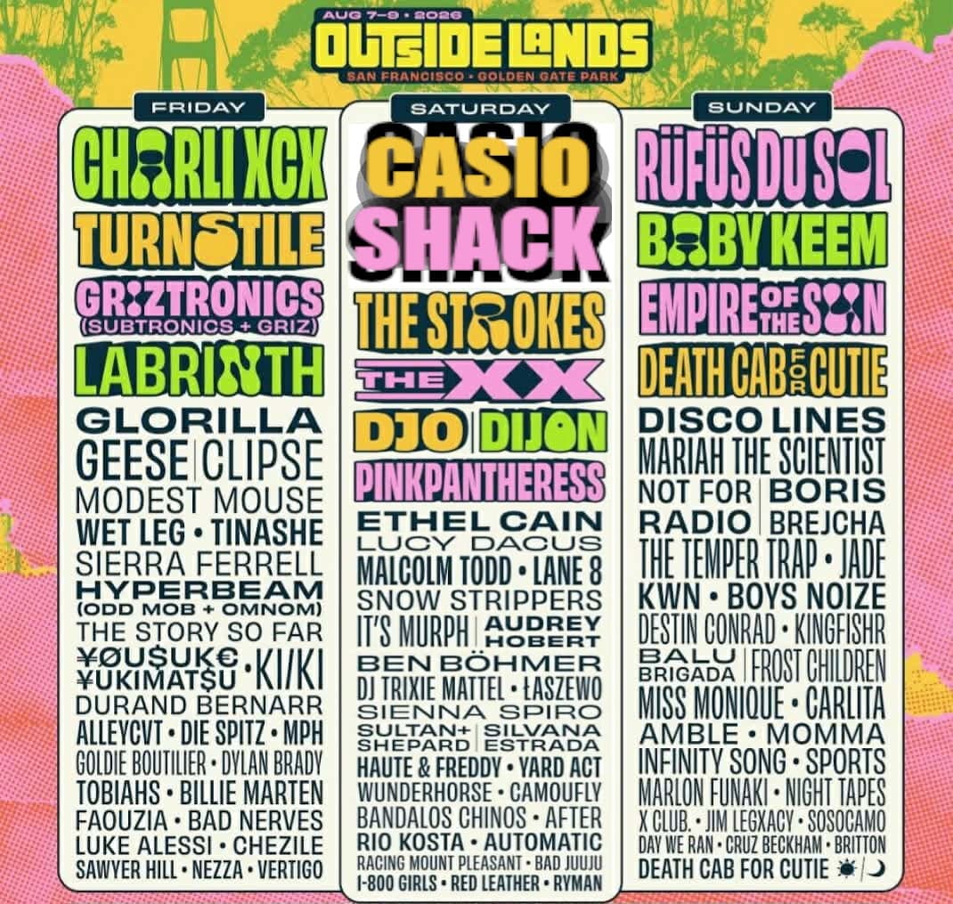 Casioshack Island at Golden Gate Park, August 8, 2026